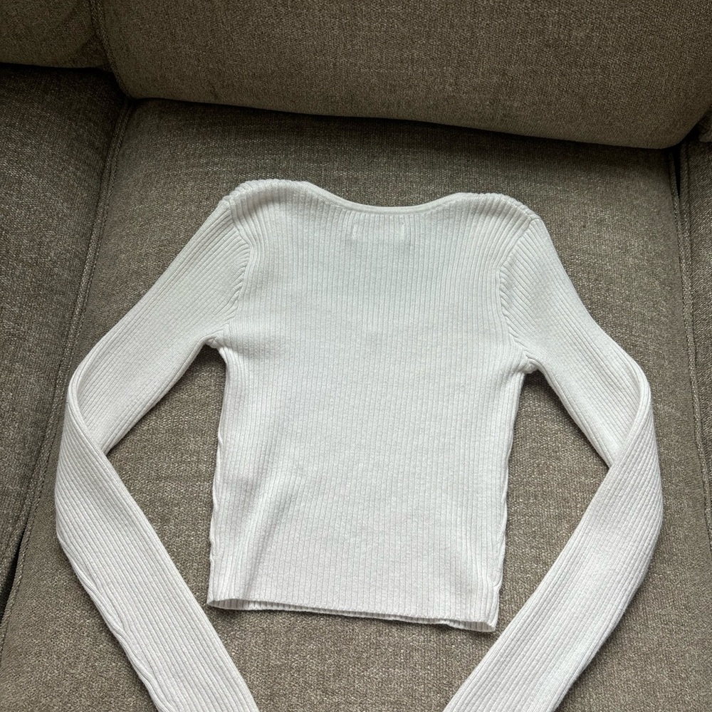 Hollister Cream Ribbed Knit Top - Picture 5 of 5
